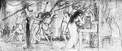 Primo schizzo di La Festa della Vendemmia, c1871 c1880-1882 da Unbekannt