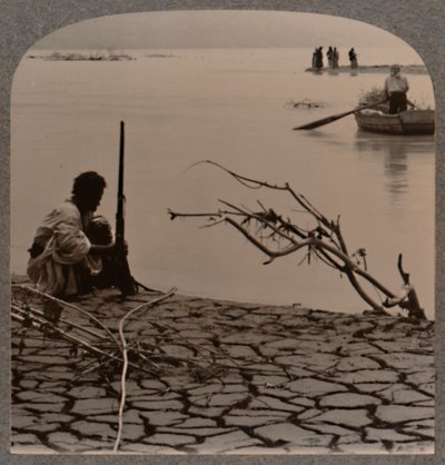 Pescatori presso il Mar Morto: mostrando crepe sulla riva, c1900 da Unbekannt