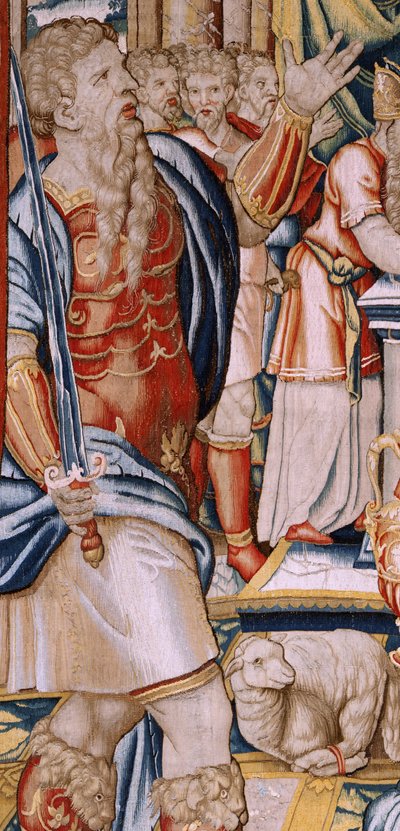 Arazzo fiammingo. Serie La storia di Annibale. Il giuramento di Annibale (primo arazzo della serie). Cartoni di maestro anonimo dei Paesi Bassi. Manifattura delle botteghe di Bruxelles. Ca 1570. Tessuto in lana e seta da Unbekannt