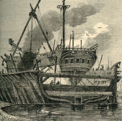 Bacino galleggiante, Deptford 1820, c1878 da Unbekannt