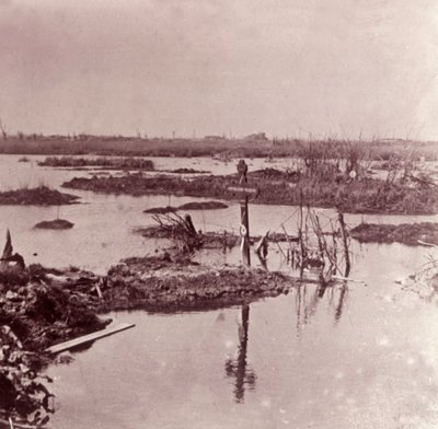 Inondazioni, Fiandre, Belgio, c1914-c1918 da Unbekannt