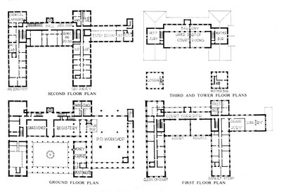Piante del piano, Federal Building, Honolulu, Hawaii, 1924 da Unbekannt