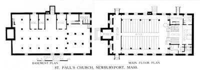 Piante del pavimento, Chiesa di San Paolo, Newburyport, Massachusetts da Unbekannt