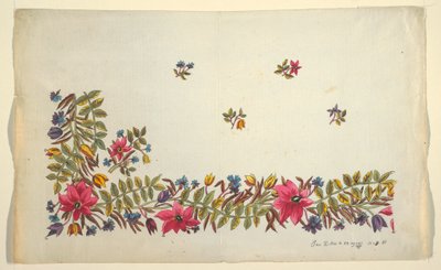 Disegno floreale per tessuto stampato da Unbekannt