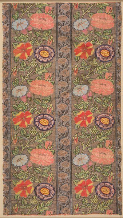 Seta a righe floreali su fondo dorato, 1600-1650 da Unbekannt