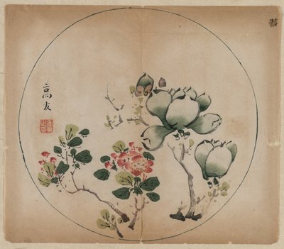 Magnolia fiorita e fiori di pesco, 1368-1644 da Unbekannt