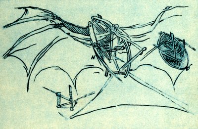 Macchina volante progettata da Leonardo da Vinci, c1485, 1932 da Unbekannt