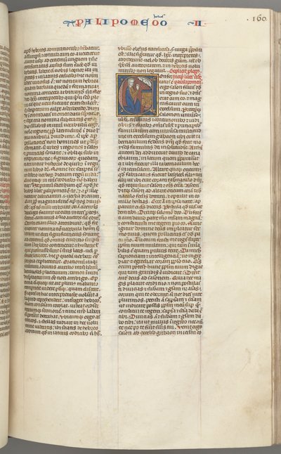 Fol. 160r, Cronache II, iniziale istoriata C, Salomone in ginocchio davanti a un altare che prega da Unbekannt