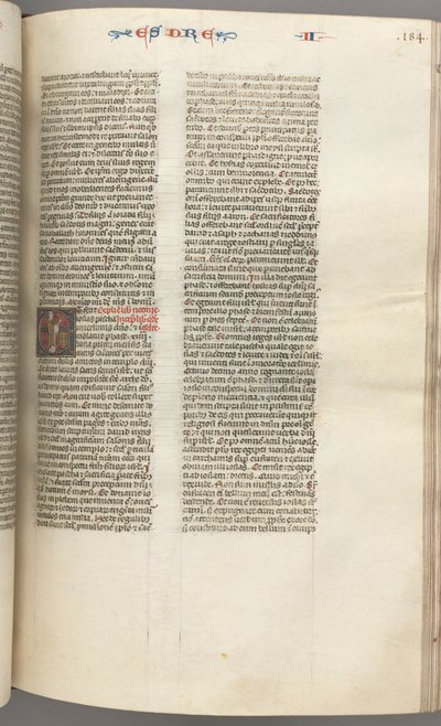 Fol. 184r, Esdra II, iniziale istoriata E, un prete che incensa un altare, c. 1275-1300 da Unbekannt