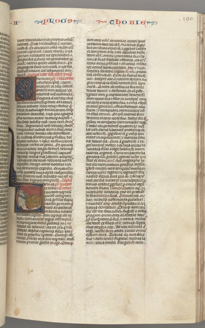 Fol. 190r, Tobia, iniziale istoriata T, Tobia che dorme su un letto, c. 1275-1300 da Unbekannt