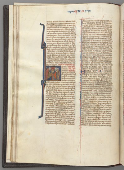 Fol. 20v, Esodo, iniziale istoriata H, Mosè e due seguaci con le tavole della legge, c. 127 da Unbekannt