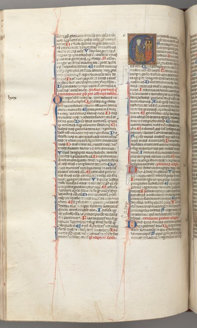 Fol. 227v, Salmo 80, iniziale istoriata E, Davide che colpisce un carillon di campane infernali da Unbekannt