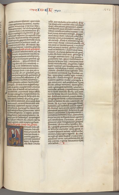 Fol. 353r, Gioele, iniziale istoriata V, Gioele seduto con una pergamena, busto di Dio sopra, c. 1275-1300 da Unbekannt