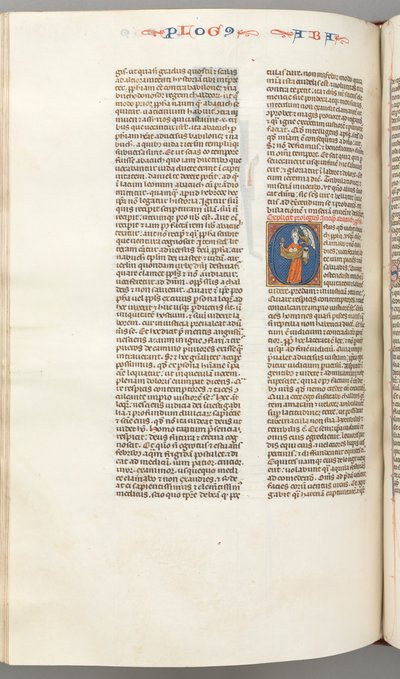 Fol. 361v, Abacuc, iniziale istoriata O, Abacuc che tiene un cesto e due pietre..., c. 1275-130 da Unbekannt
