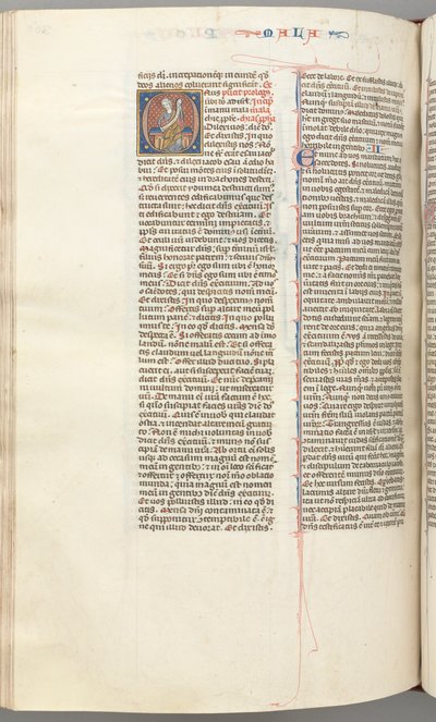 Fol. 368v, Malachia, iniziale istoriata O, Malachia seduto con una pergamena, c. 1275-1300 da Unbekannt