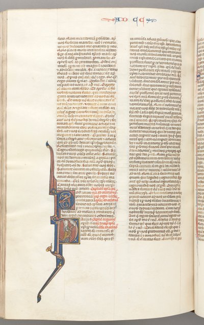 Fol. 445v, Corinzi II, iniziale istoriata P, Paolo in piedi con una spada, c. 1275-1300 da Unbekannt