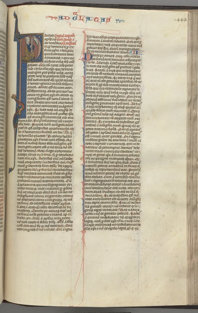 Fol. 449r, Galati, iniziale istoriata P, Paolo seduto con una spada, c. 1275-1300 da Unbekannt