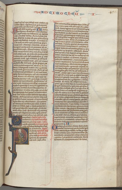Fol. 456r, Timoteo I, iniziale istoriata P, Paolo seduto da Unbekannt
