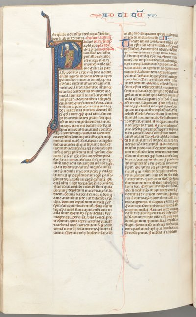 Fol. 457v, Timoteo II, iniziale istoriata P, Paolo che parla al busto di Dio sopra da Unbekannt