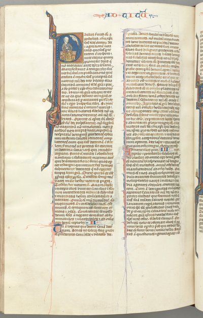 Fol. 458v, Tito, iniziale istoriata P, Paolo seduto con una spada da Unbekannt