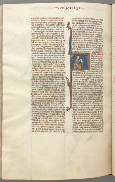 Fol. 482v, Rivelazioni, iniziale istoriata A, Giovanni seduto a una scrivania che scrive..., c. 1275-1300 da Unbekannt