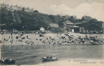 Folkestone. La spiaggia e gli ascensori, fine XIX-inizio XX secolo da Unbekannt