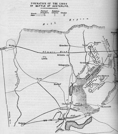 Formazione delle linee di battaglia di Austerlitz, 1884 da Unbekannt