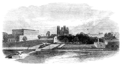 Fort Church e South Barracks, Calcutta, India, 1870 da Unbekannt