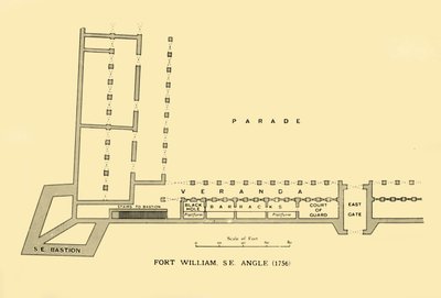 Fort William, angolo sud-est, 1756, 1925 da Unbekannt