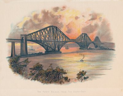 Ponte ferroviario di Forth da sud-est, Scozia, c1895 da Unbekannt