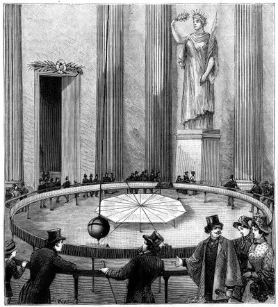 Foucault che usa il suo pendolo per dimostrare la rotazione della Terra, Parigi, 1851 1887 da Unbekannt