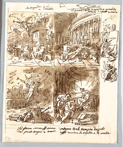 Quattro allegorie di commedia e tragedia da Unbekannt