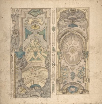 Quattro disegni alternativi per una volta, 1700-1780 da Unbekannt