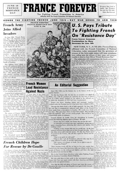 Francia per sempre, giornale, 18 giugno 1944 da Unbekannt