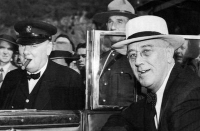 Franklin D. Roosevelt e Winston Churchill che si Incontrano a Quebec, Canada da Unbekannt