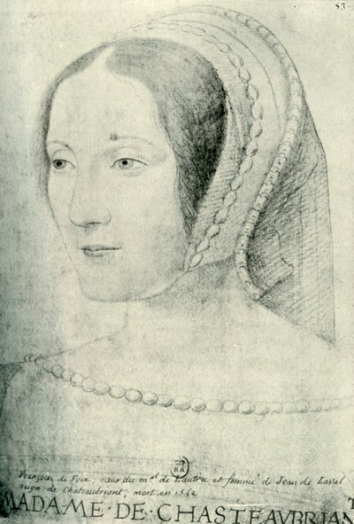 Françoise de Foix, contessa di Châteaubriant, inizio XVI secolo, 1907 da Unbekannt