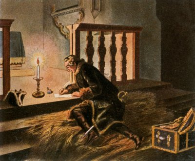 Federico II nella chiesa del villaggio di Elsnig...dopo la Battaglia di Torgau, 3 novembre 1760 da Unbekannt