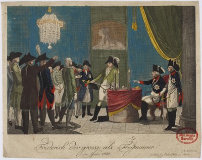Federico il Grande come Massone nel 1740 da Unbekannt