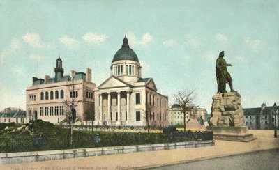 Biblioteca libera Chiesa libera e statua di Wallace - Aberdeen da Unbekannt