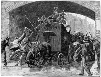 Liberazione dei leader della cospirazione feniana da un furgone della polizia, Hyde Street, Manchester, 1867 da Unbekannt