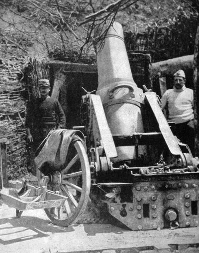 Mortaio pesante francese 270, Artois, Francia, Prima Guerra Mondiale, 1915 da Unbekannt