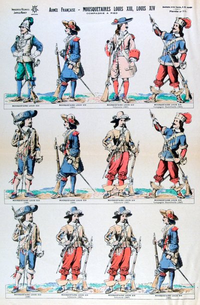 Esercito francese, moschettieri di Luigi XIII e Luigi XIV, XVII secolo da Unbekannt