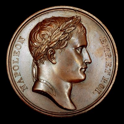 Medaglione di bronzo francese con busto di Napoleone da Unbekannt