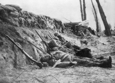 Fanteria francese Zouave uccisa dal gas, Seconda Battaglia di Ypres, Belgio, 22 aprile 1915, 1929 da Unbekannt