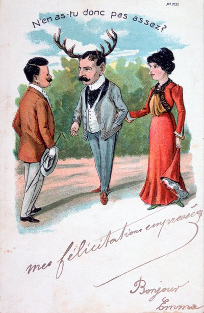 Cartolina caricatura francese sull