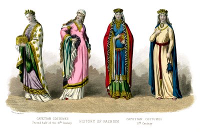 Costume francese: Capetingio, X-XI secolo, 1882 da Unbekannt