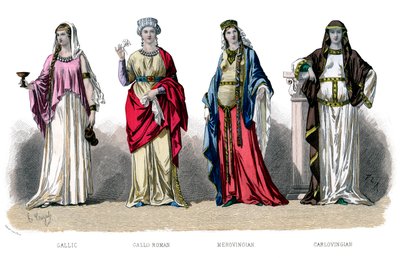 Costume francese: Gallico, Gallo Romano, Merovingio, Carolingio, 1882 da Unbekannt