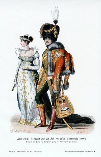 Abito di corte francese del tempo del primo Impero, 1807 da Unbekannt