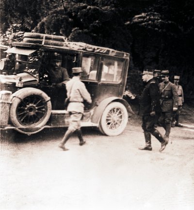 Ufficiali francesi e veicolo, c1914-c1918 da Unbekannt
