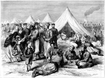Campo di prigionia francese a Wahn, vicino a Colonia, Guerra Franco-Prussiana, 1870 da Unbekannt